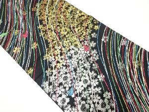 桜に組紐模様織り出し　振袖用袋帯